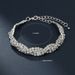 Set Of Wrapped Wedding Dress Jewelry For Women Bride Rhinestone Necklace Earrings Bracelet Ring_ipsvogv.com
