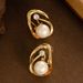 Small Niche Design Pearl Ear Buckle, Internet Famous Diamond Studded Super Sparkling Zircon Gold Temperament, Simple And_ipsvogv.com