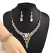New Exaggerated Light Luxury Alloy And Earring Set Fashionable Elegant Colorful Full Diamond Long Necklace For Women_ipsvogv.com