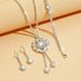 FLORAL RADIANCE - Rhinestone Bridal Jewelry Set (Dazzling Floral Necklace & Earrings, Wedding Dress Accessories)_ipsvogv.com