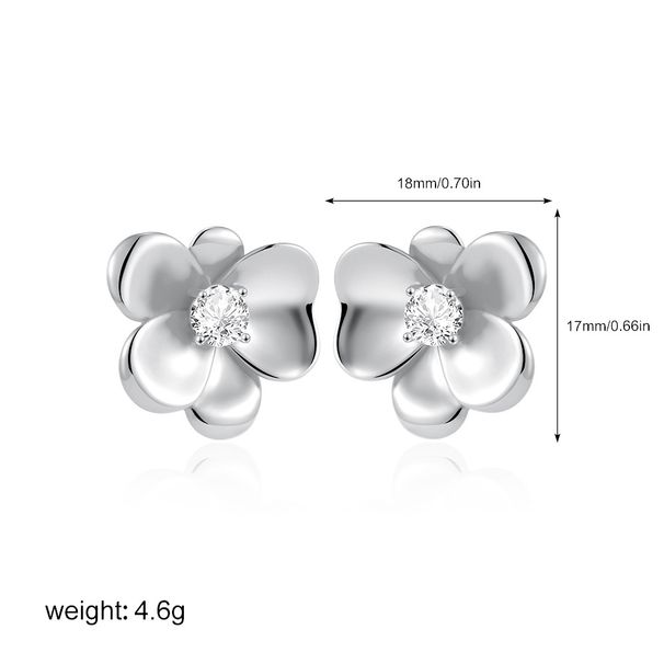 Women’s Jewelry Set Fashion Gold Flower Inlaid Zircon Earrings Literary Temperament Earrings Exquisite Camellia Earrings_ipsvogv.com