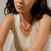 Bohemian Red Stone Beaded Necklace - Gold Plated Clavicle Chain Jewelry For Women & Girls_ipsvogv.com