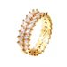 Women's Ring Platinum Plated 3A Double Row Zircon Full Diamond Ring Rose Gold Plated Gold Luxury Ladies Popular Jewelry Batch_ipsvogv.com
