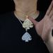 Men's Hip-Hop Heart Pendant Necklace - Punk Style Diamond-Encrusted Drop Pendant With Rope Chain, Silver & Gold Hip Hop Pendant_ipsvogv.com