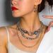 Glass Crystal Beaded Chain Necklace Fashion Multi Layer Necklace For Women_ipsvogv.com