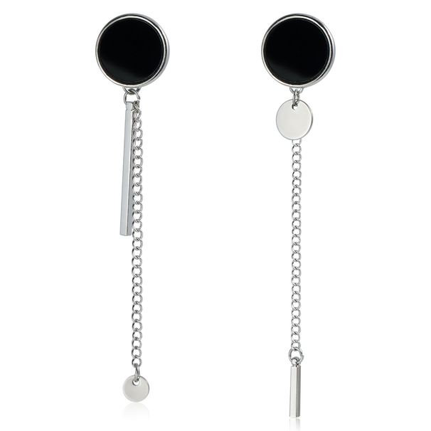 Geometric Thick Chain OT Buckle Round Black And White Fritillary Clavicle Chain Ins Simple Personalized Necklace_ipsvogv.com