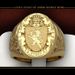 Unisex popular crown lion shield emblem ring gold plated royal seal men's ring_ipsvogv.com