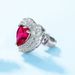 Love cultivation red corundum earrings S925 silver inlaid colored gemstones fashionable earrings light luxury_ipsvogv.com