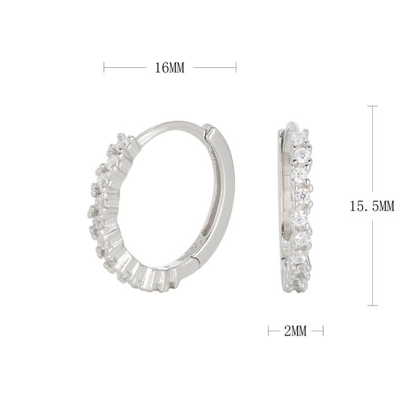 S Pure Silver Temperament Fashionable Stone Inlaid Ear Buckle Simple Casual Style Versatile Trendy Earrings_ipsvogv.com