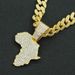 Hip hop full diamond map pendant, Cuban necklace, cool and domineering, exaggerated street dance outfit, collarbone neck_ipsvogv.com
