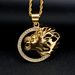 New Hip-Hop Jewelry Stainless Steel Personality Gold-Plated Wild Lion Pendant Necklace DW465_ipsvogv.com