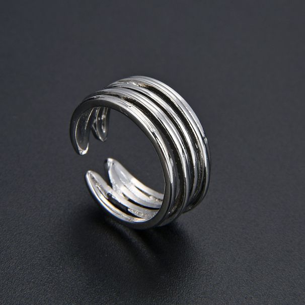 Simple Multi Layer Ring Gold And Silver Two Color Ring Opening Adjustable Design Unisex Color Retention_ipsvogv.com