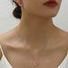 version Korean style fresh sweet earrg necklace set with simple laid zircon earrgs and niche design collarbone_ipsvogv.com