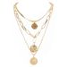 Bohemian Retro Alloy Round Coin Pendant Necklace Creative Personality Necklace_ipsvogv.com