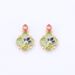Medieval Court Style Enamel Flower Oil Painting Pearl Women, Niche Art, Light Luxury Earrings For Autumn And Winter_ipsvogv.com