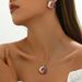 New Hot Selling Geometric Women's Jewelry Set Niche Braided Winding Design Earrings Versatile Necklace_ipsvogv.com