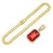 Hip Hop Rap Men's Red Pendant Jewelry Trendy and Cool Decoration Cuban Chain Necklace_ipsvogv.com