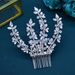 Bridal Headdress Handmade Crystal Rhinestone Hair Comb For Bridal Wedding Party, Elegant Floral Hair Accessories For Women, Silver And Gold_ipsvogv.com