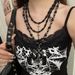 Gothic Punk Style Multi Layered Cross Beaded Necklace Female Long Fashion Hot Girl Clavicle Chain_ipsvogv.com