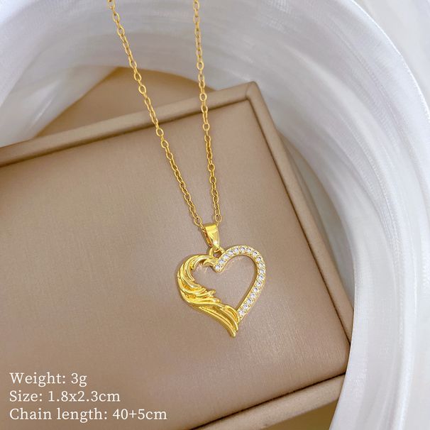 【 】 Love Personalized Fashion Light Luxury Temperament Gorgeous Full Diamond Necklace Women's Versatile Clavicle Chain_ipsvogv.com