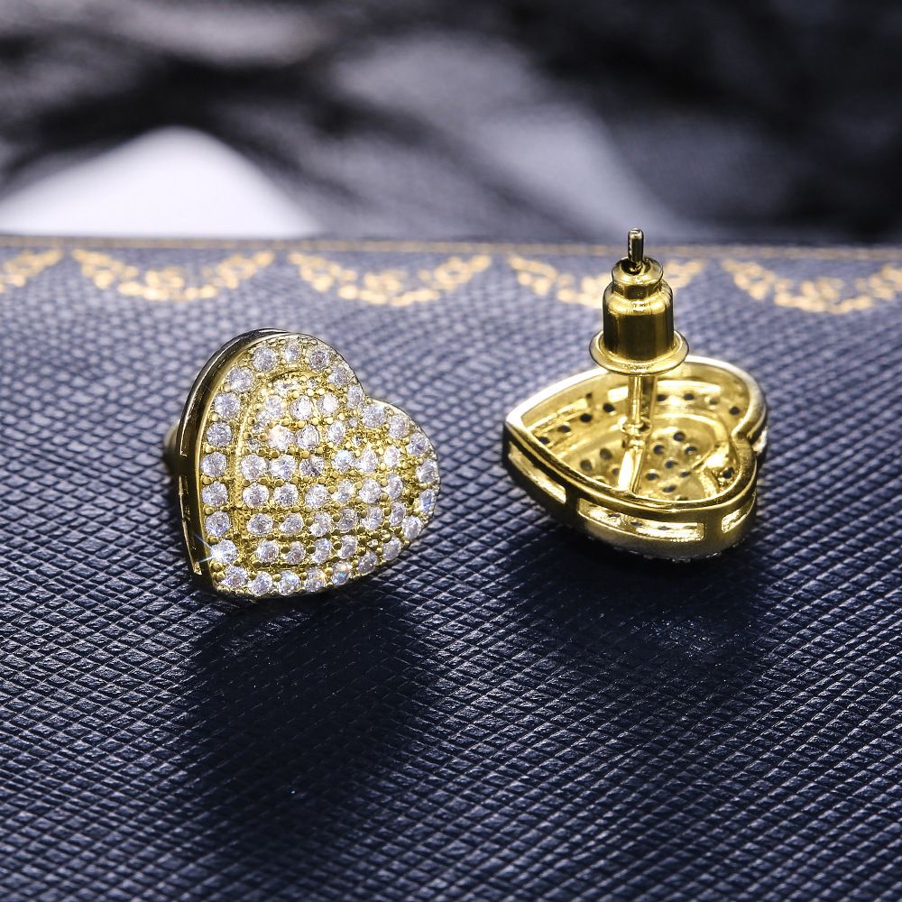 Cao Shi's new fashion ol micro inlaid zircon love women's Earrings wedding anniversary gift_ipsvogv.com