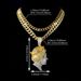 Hip Hop Set Accessories Fashion Queen Avatar Necklace Layered Full Diamond Cuban Chain Pendant_ipsvogv.com