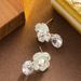 Korean Version Of Light Luxury Exquisite Small Fresh Drip Oil Camellia Earrings, Feminine Temperament Simple And_ipsvogv.com