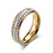 Titanium steel rainbow double row diamond ring Colorful white diamond ladies pinky ring Korean version female ring_ipsvogv.com