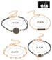 Personalized Turquoise Pattern Style 4-piece Set Handmade Chain Black Square Trendy Bracelet_ipsvogv.com