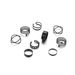 New Fashionable And Minimalist Cross Layer Open Electrophoretic Black 9-piece Set Ring_ipsvogv.com