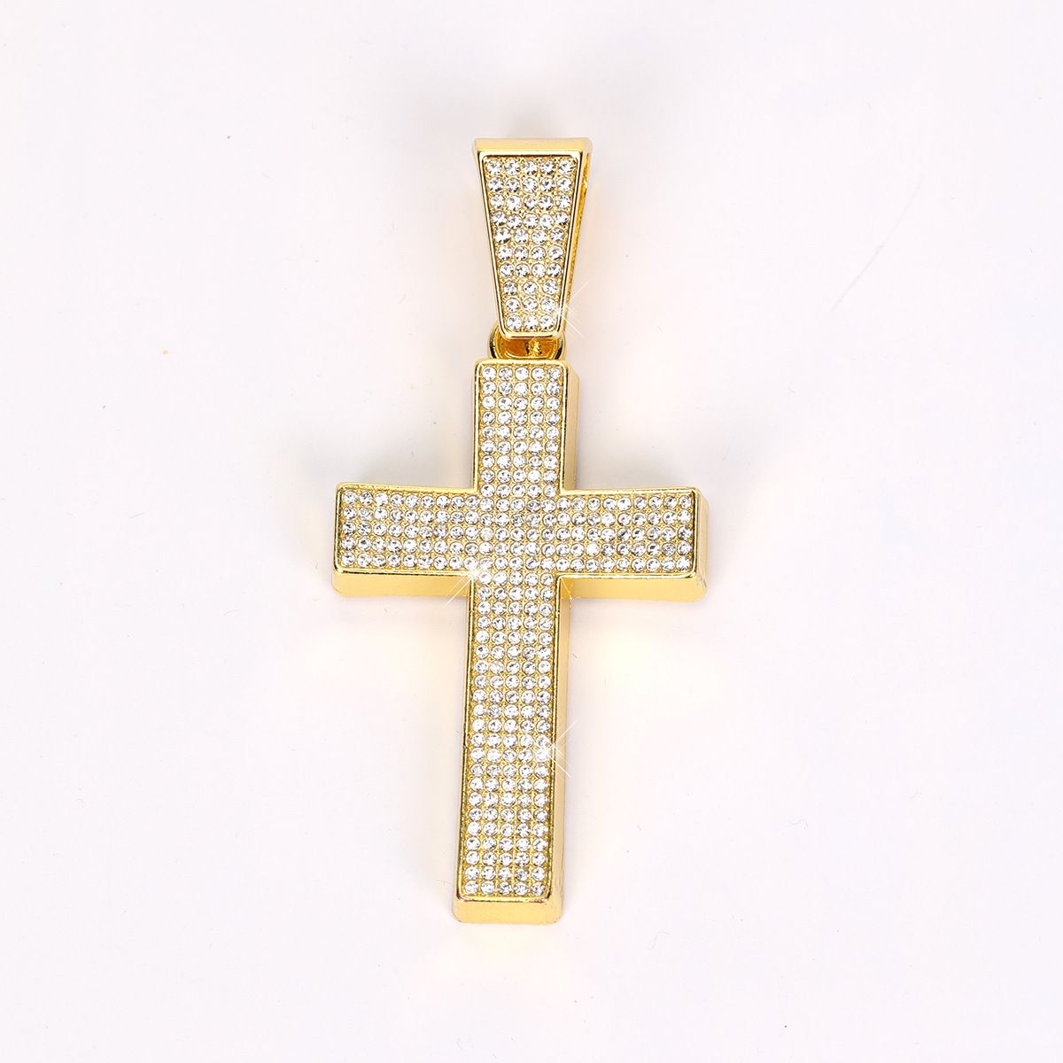 Fashion Accessories Personality Full Diamond Cross Necklace Pendant Trendy Versatile Hip Hop Cuban Chain_ipsvogv.com