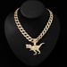 Necklace Hip Hop Dinosaur Animal Personality Men's Pendant Jewelry Set With Water Diamonds_ipsvogv.com