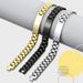 Stainless Steel Chain With Curved Brand Engraved Watch Strap Bracelet_ipsvogv.com