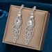 Women’s Jewelry Set Fashion Christmas Series Earrings Temperament Super Sparkling Rhinestone Long Tassel Earrings Fashion Blue Crystal Earrings_ipsvogv.com