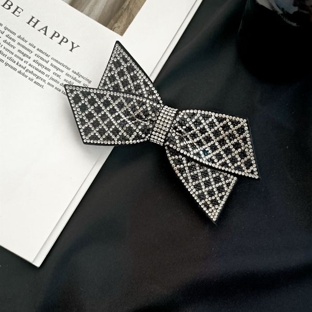 Bow clip headdress diamond girl hairpin net celebrity retro same style headband hair accessories female_ipsvogv.com
