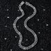 New 9mm wide splicing men's full hip-hop style diamond Cuban chain necklace_ipsvogv.com