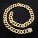Unisex Alloy Jewelry Full Of Diamonds New 16mm Round Chain Spring Buckle Necklace Hiphop Street Rap Hip Hop Cuban Chain_ipsvogv.com