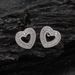 Women's Jewelry Hip Hop Heart Earrings Zircon Hollow Heart Shaped Earrings Ins High End Earrings_ipsvogv.com