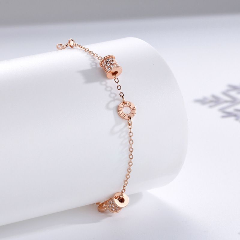 Women's Jewelry Roman Numeral Waist Bracelet Female S925 Sterling Silver Simple Rose Gold Ins Niche High End Bracelet_ipsvogv.com