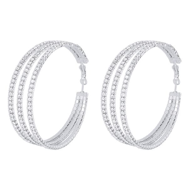 11210 exaggerated multi-layer circle with full diamond nightclub style earrings, personalized and sexy earrings_ipsvogv.com