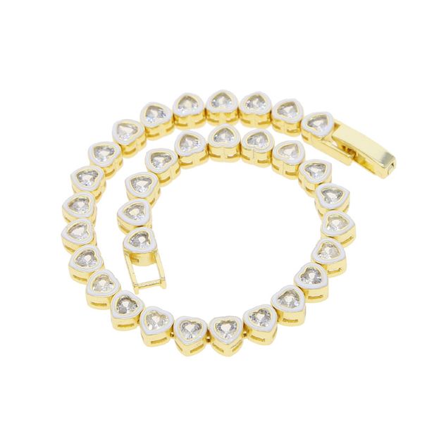Golden Heart Shaped White Oil Drop Bracelet Niche Design Fashion Trend Ladies Bracelet_ipsvogv.com