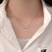 S999 Silver Light Luxury Elegant Laurel Goddess Leaf Water Drop Diamond Necklace Fashionable Clavicle Chain Design_ipsvogv.com
