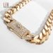 Wholesale Choker Custom Gold Chain Real Gold 8.75mm Miami Monaco Cuban K Necklace_ipsvogv.com