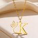 new letter necklace stainless steel side face hollow portrait 26 letter necklace men and women jewelry_ipsvogv.com