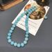 New Women's Trendy Ocean Blue Stone Bead Short Necklace With Simple Temperament And Versatile Artistic Style Sweater_ipsvogv.com