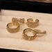 French Style Open Court Ring Middle With Full Diamond Zircon Micro Inlay, Niche Design, High-end And Personalized Inlay, Design,_ipsvogv.com