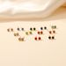 Women’s Jewelry Set Fashion Simple Rhinestone Earrings Personality Fashion Women's December Colored Diamond Stainless Steel Earrings_ipsvogv.com