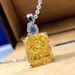 Cao Shi's 2022 New 8 * 10 Yellow Glass Cut, Women's Necklace, O-shaped Chain, Zircon Necklace_ipsvogv.com