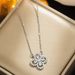2023 new four-leaf clover necklace for women platinum-plated full diamond clavicle chain high-end fresh niche design neck necklace for women_ipsvogv.com
