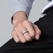 Simple stainless steel inner and outer arc pressed sand ring titanium steel plated K gold neutral cold style ring for men and women_ipsvogv.com